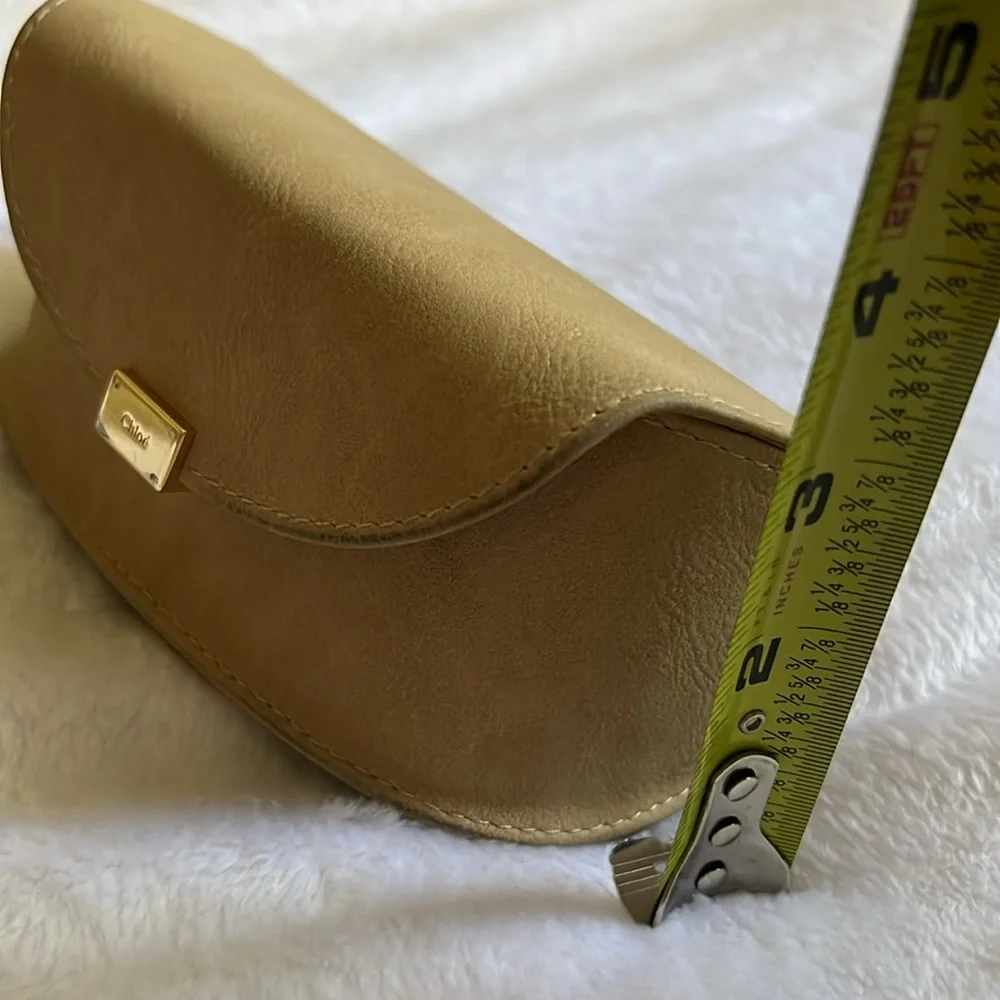 Chloé empty glasses sunglasses case leather suede stitching